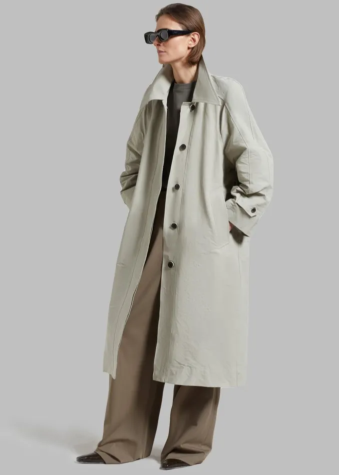 The Frankie Shop Tal Trench Coat 8211 Pale Khaki Women Outerwear