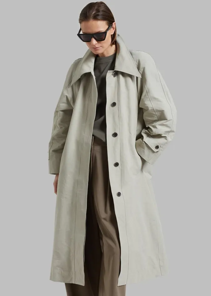 The Frankie Shop Tal Trench Coat 8211 Pale Khaki Women Outerwear