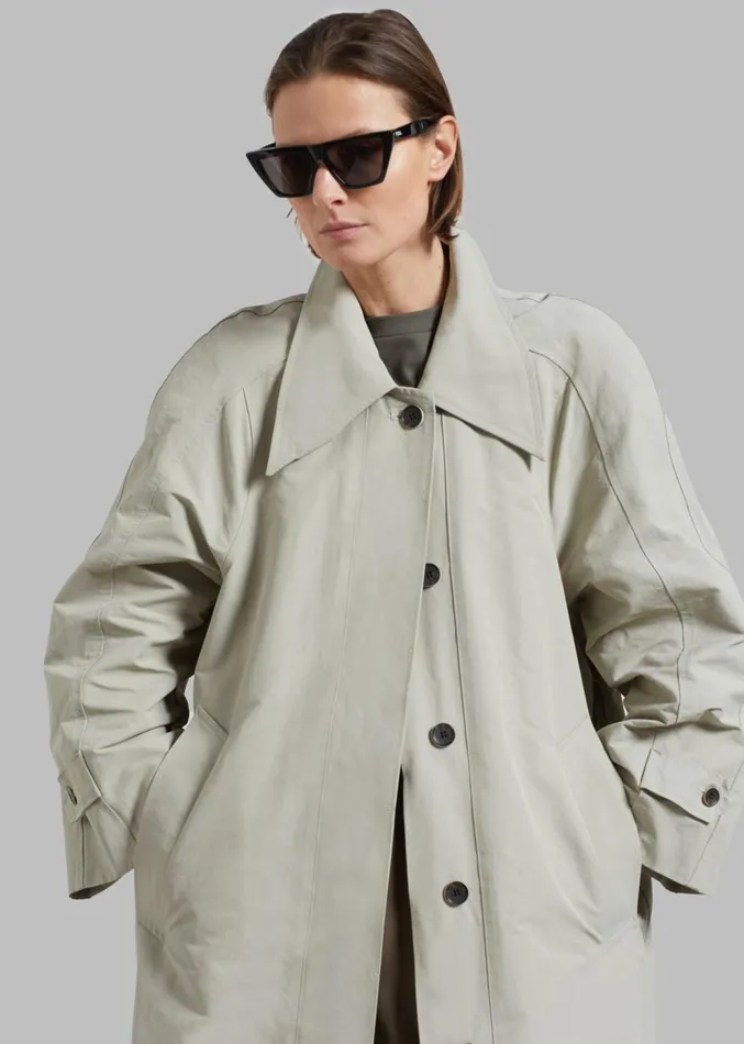 The Frankie Shop Tal Trench Coat 8211 Pale Khaki Women Outerwear