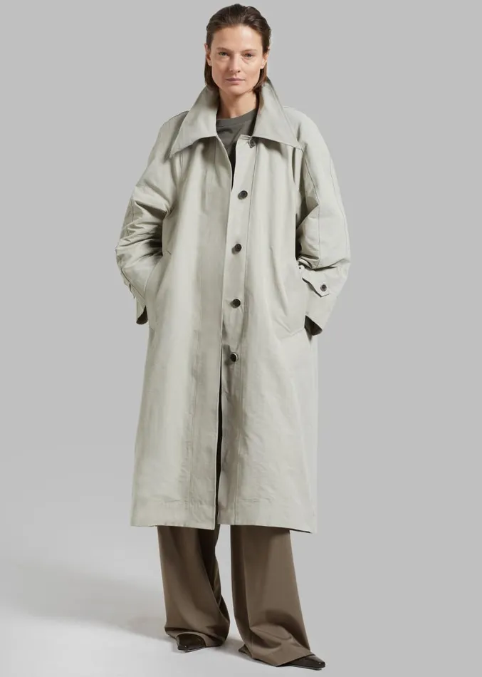 The Frankie Shop Tal Trench Coat 8211 Pale Khaki Women Outerwear