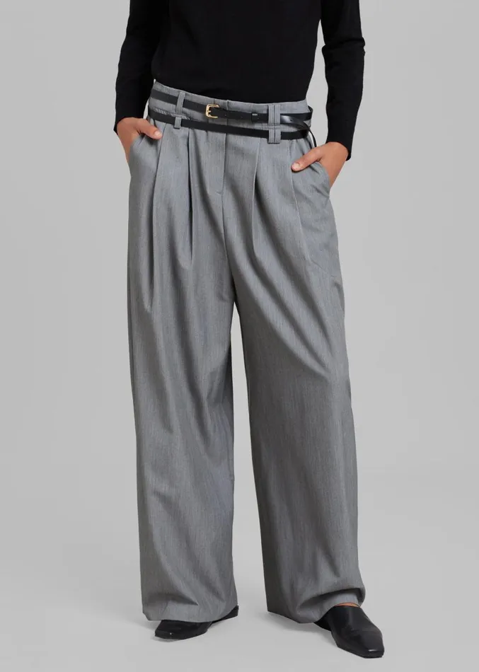 The Frankie Shop Tammi Wide Pants 8211 Grey Women Clothing