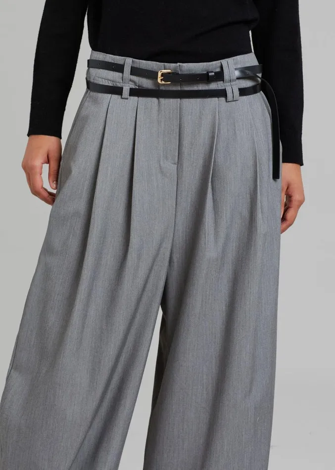 The Frankie Shop Tammi Wide Pants 8211 Grey Women Clothing