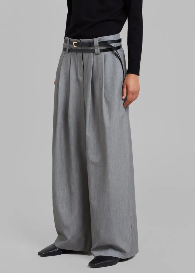 The Frankie Shop Tammi Wide Pants 8211 Grey Women Clothing