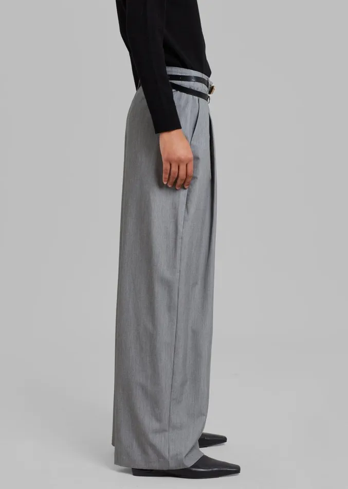 The Frankie Shop Tammi Wide Pants 8211 Grey Women Clothing