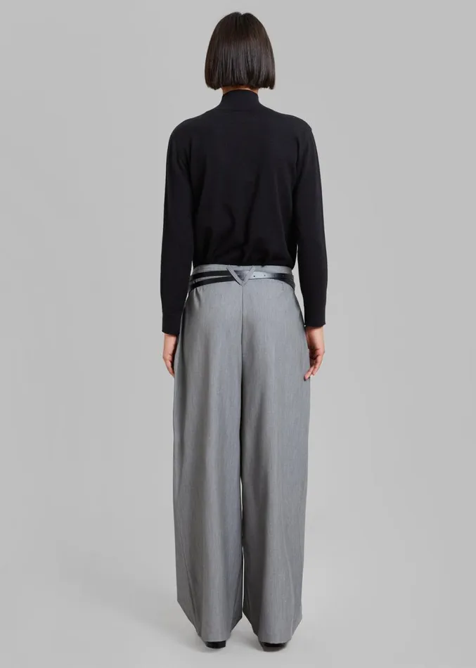 The Frankie Shop Tammi Wide Pants 8211 Grey Women Clothing