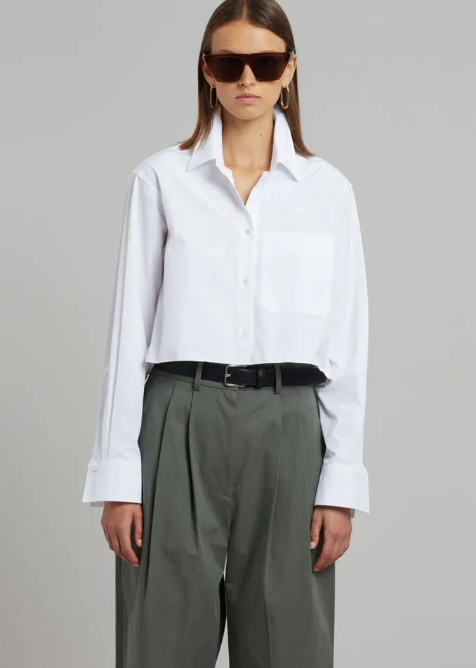 The Frankie Shop Tansy Cotton Pants 8211 Olive Women Clothing