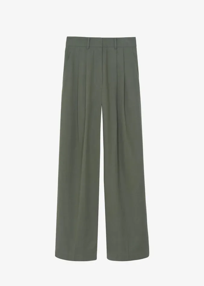 The Frankie Shop Tansy Cotton Pants 8211 Olive Women Clothing
