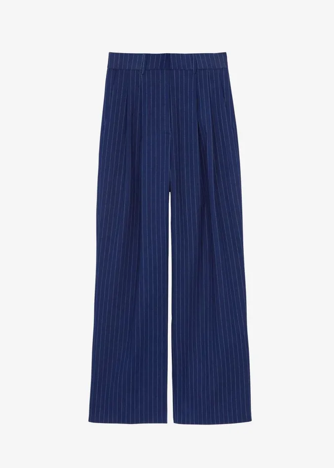 The Frankie Shop Tansy Denim Pants 8211 Navy Pinstripe Women Clothing