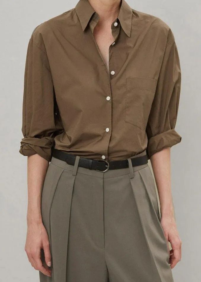 The Frankie Shop Tansy Pleated Trousers 8211 Olive Women Clothing
