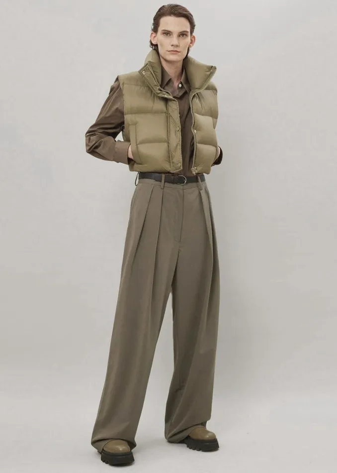 The Frankie Shop Tansy Pleated Trousers 8211 Olive Women Clothing