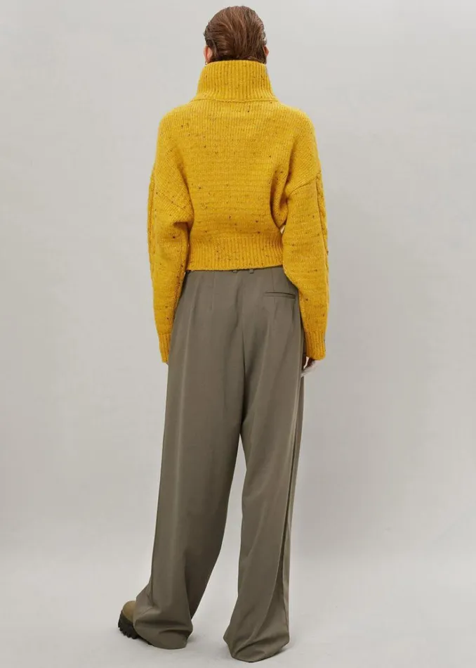 The Frankie Shop Tansy Pleated Trousers 8211 Olive Women Clothing