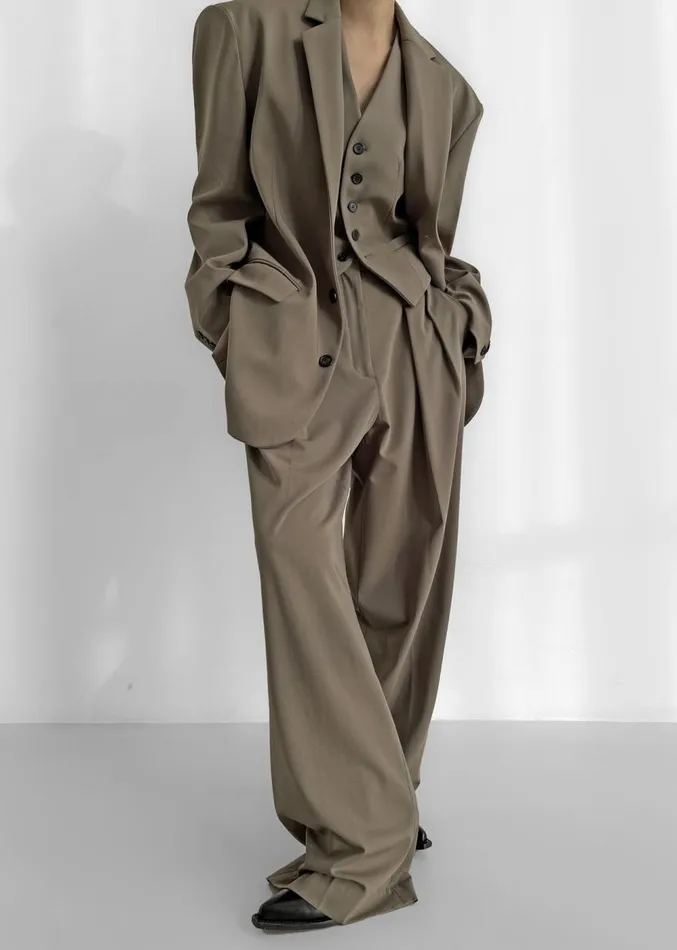 The Frankie Shop Tansy Pleated Trousers 8211 Olive Women Clothing