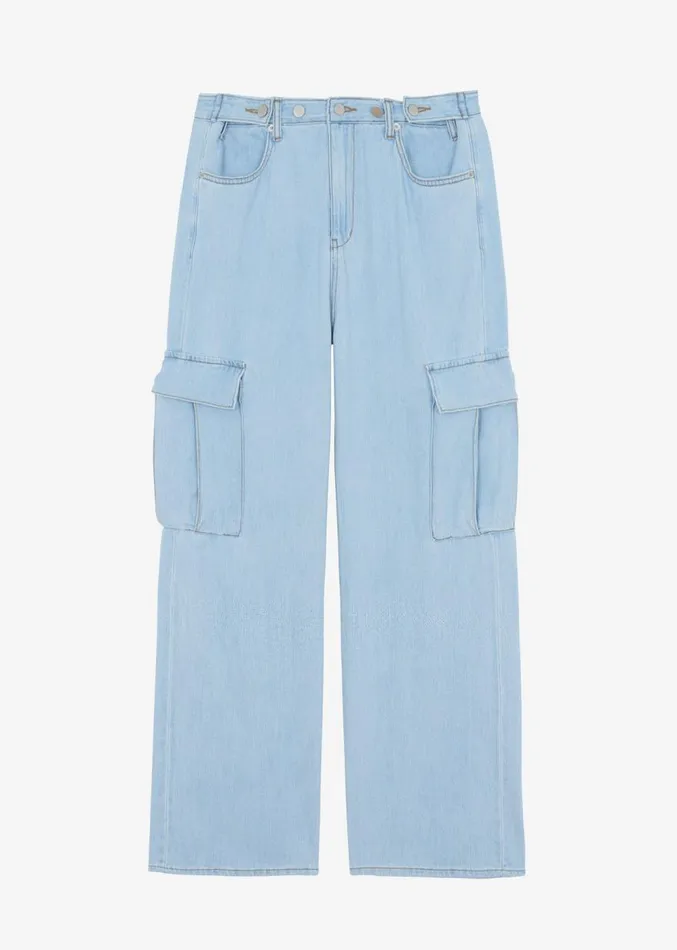 The Frankie Shop Tatum Cargo Jeans 8211 Light Wash Women Denim