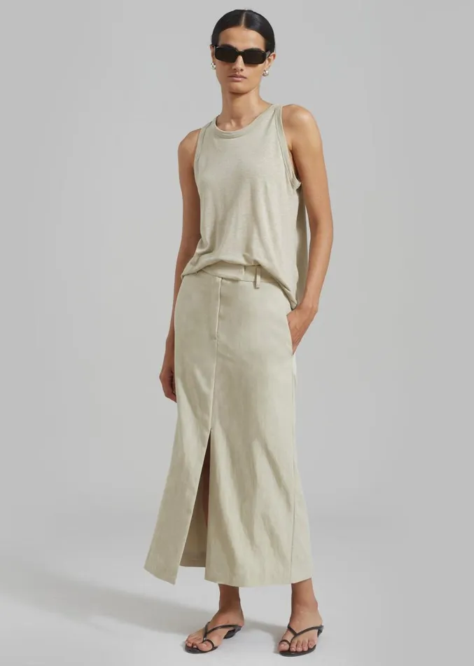 The Frankie Shop Taya Tank Top 8211 Olive Women Clothing