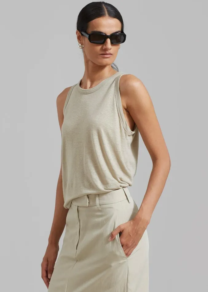 The Frankie Shop Taya Tank Top 8211 Olive Women Clothing