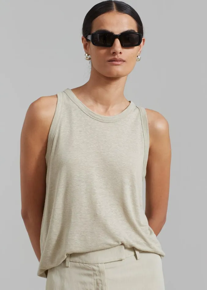 The Frankie Shop Taya Tank Top 8211 Olive Women Clothing