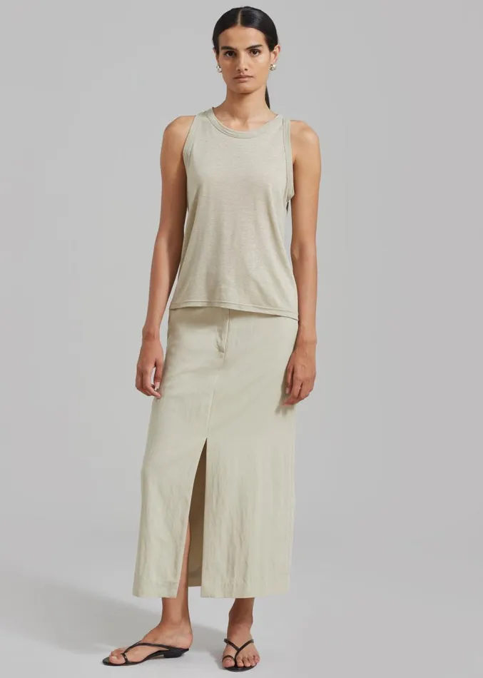 The Frankie Shop Taya Tank Top 8211 Olive Women Clothing