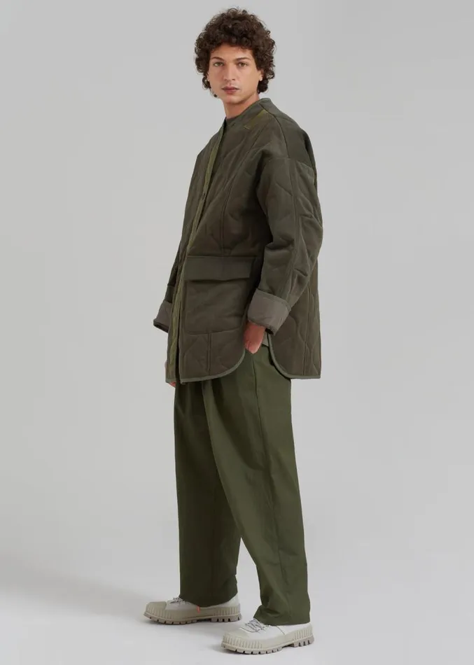 The Frankie Shop Ted Quilted Jacket 8211 Army Green Men Outerwear