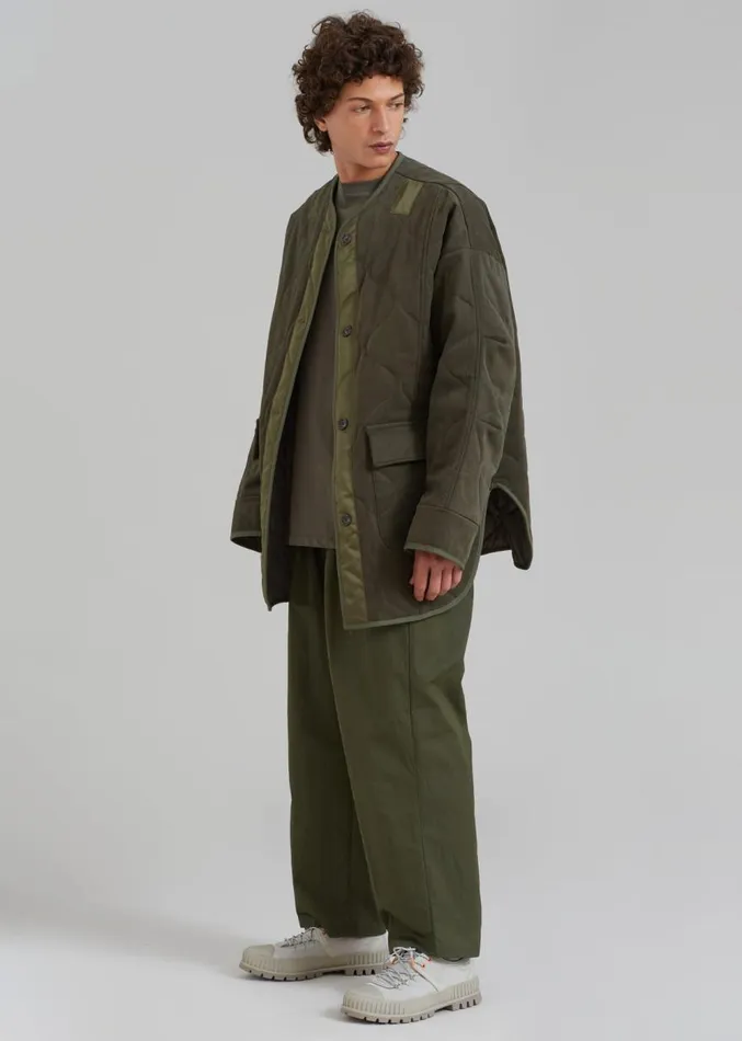 The Frankie Shop Ted Quilted Jacket 8211 Army Green Men Outerwear