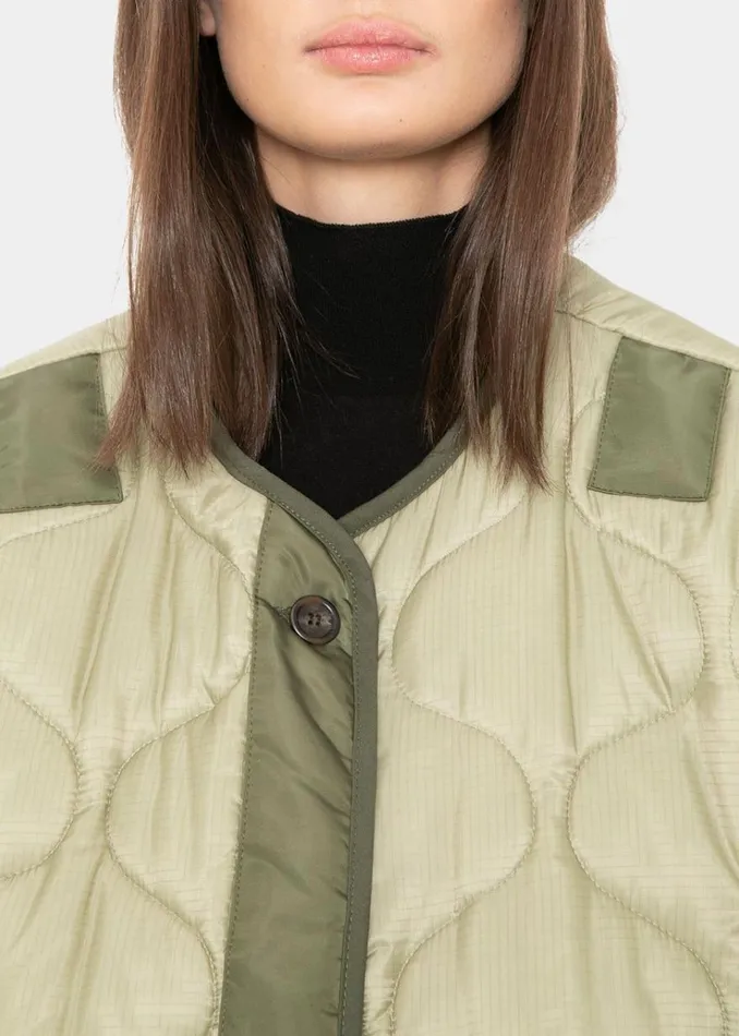 The Frankie Shop Teddy Quilted Jacket 8211 Moss Green Women Outerwear