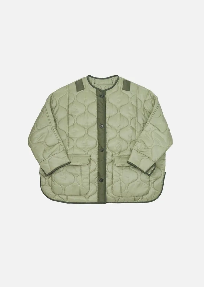 The Frankie Shop Teddy Quilted Jacket 8211 Moss Green Women Outerwear