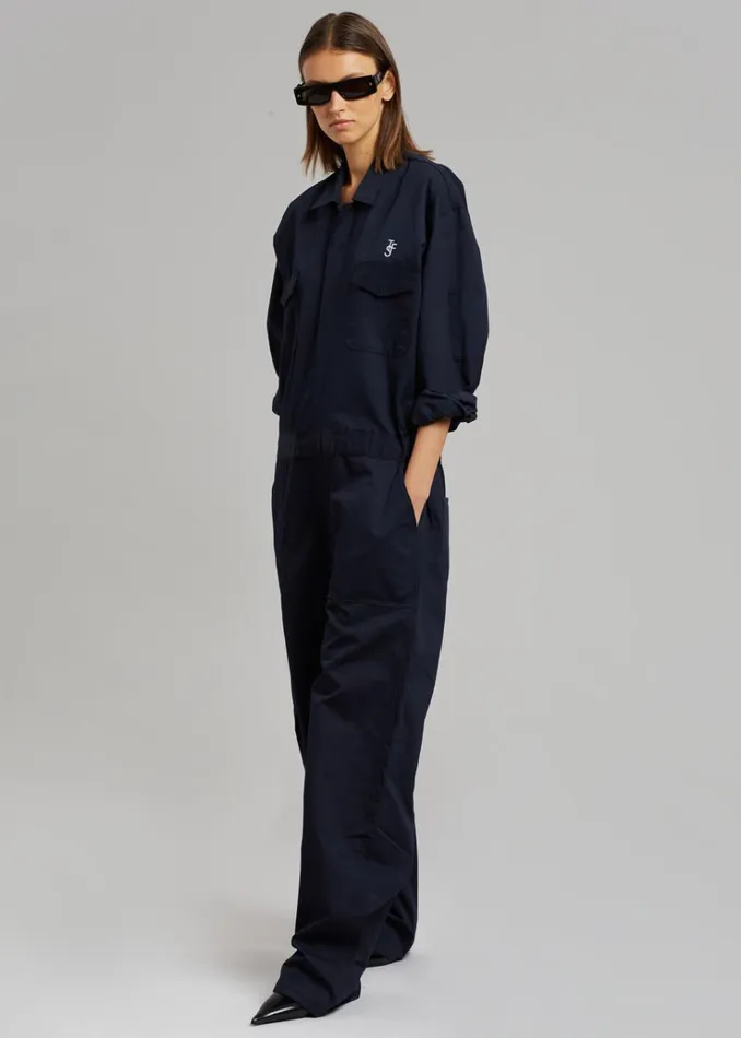 The Frankie Shop TFS Oversized Boiler Suit 8211 Navy WomenMen Jumpsuits