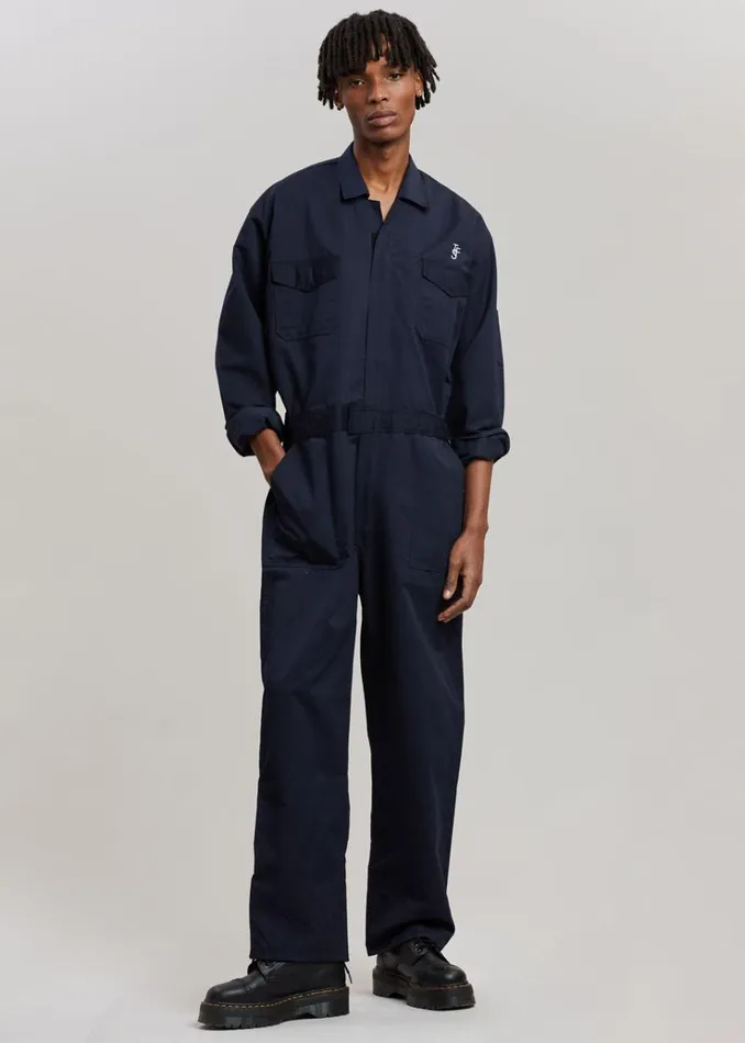 The Frankie Shop TFS Oversized Boiler Suit 8211 Navy WomenMen Jumpsuits