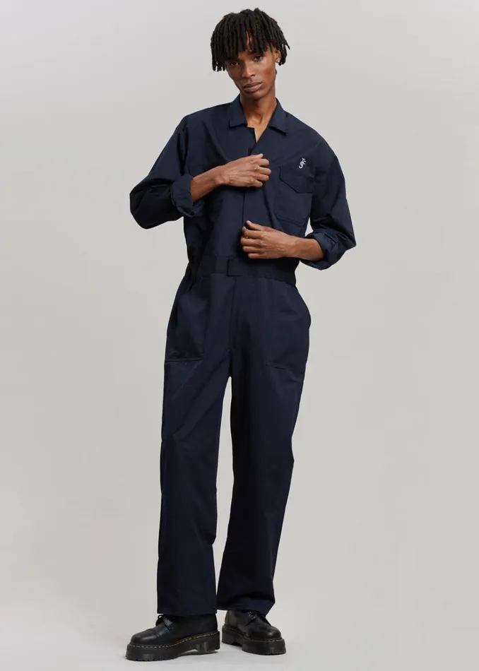 The Frankie Shop TFS Oversized Boiler Suit 8211 Navy WomenMen Jumpsuits