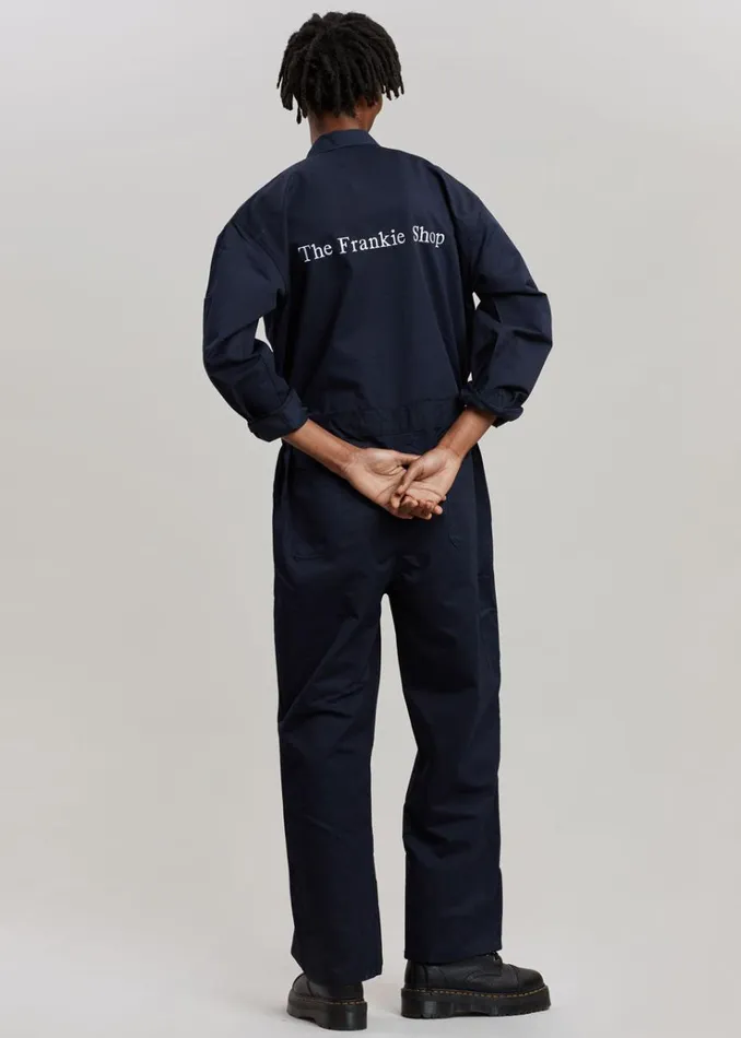 The Frankie Shop TFS Oversized Boiler Suit 8211 Navy WomenMen Jumpsuits