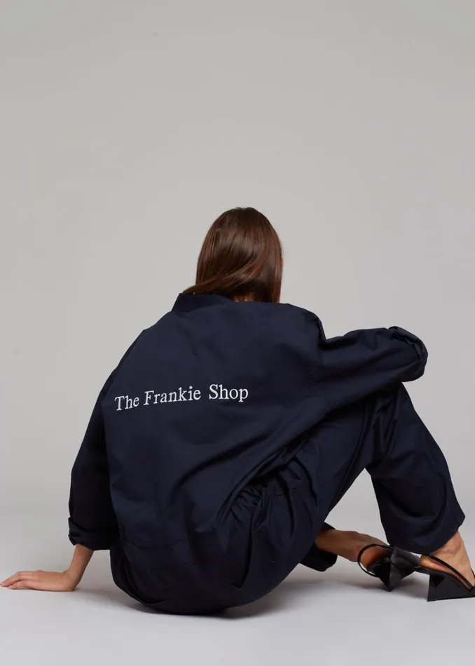 The Frankie Shop TFS Oversized Boiler Suit 8211 Navy WomenMen Jumpsuits