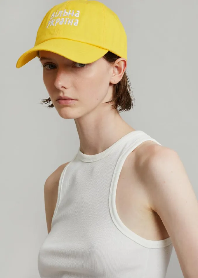 The Frankie Shop The Frankie Shop X Thomas Llu Free Baseball Cap 8211 Yellow MenWomen Accessories