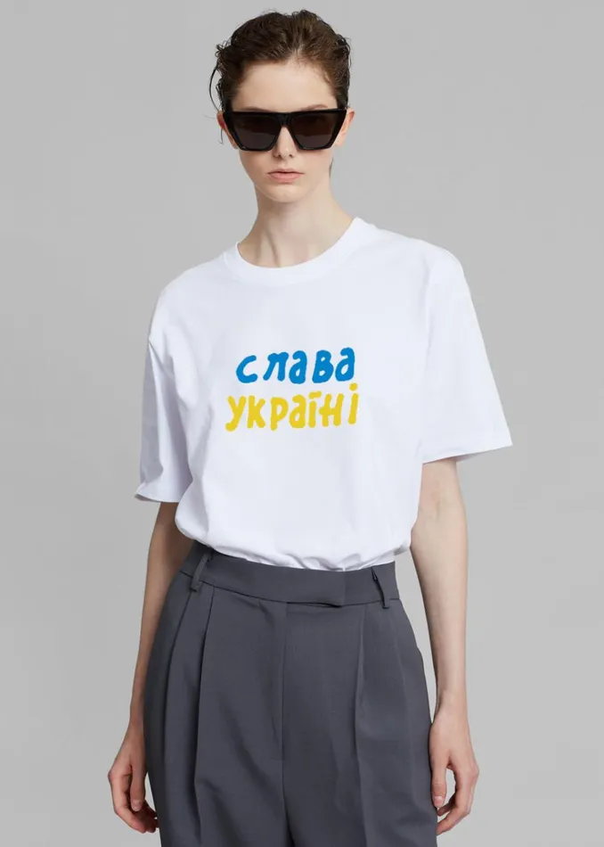 The Frankie Shop The Frankie Shop X Thomas Llu Free TShirt 8211 WhiteMultico WomenMen Tops