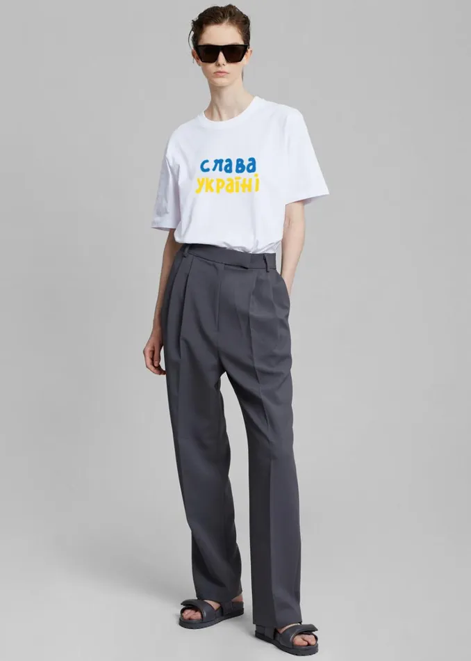 The Frankie Shop The Frankie Shop X Thomas Llu Free TShirt 8211 WhiteMultico WomenMen Tops