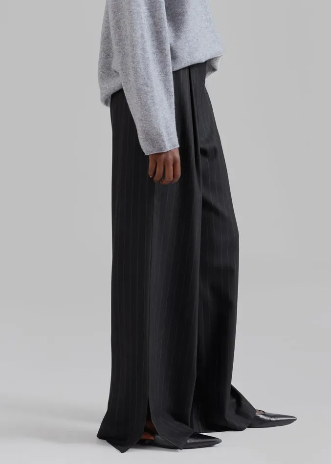 The Frankie Shop The Garment Chicago Pants 8211 Black Pinstripe Women Clothing