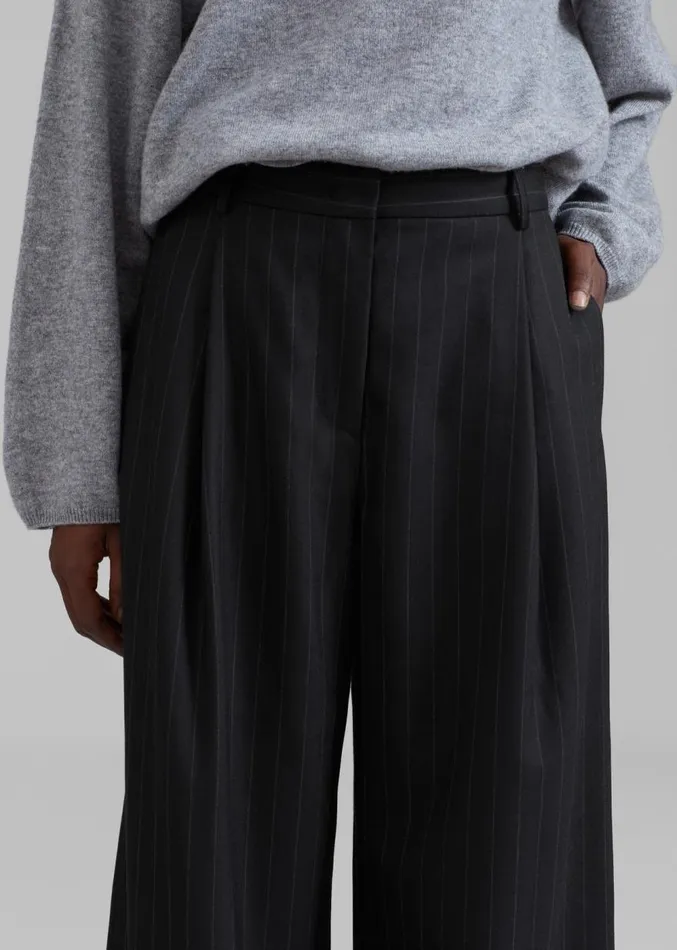 The Frankie Shop The Garment Chicago Pants 8211 Black Pinstripe Women Clothing