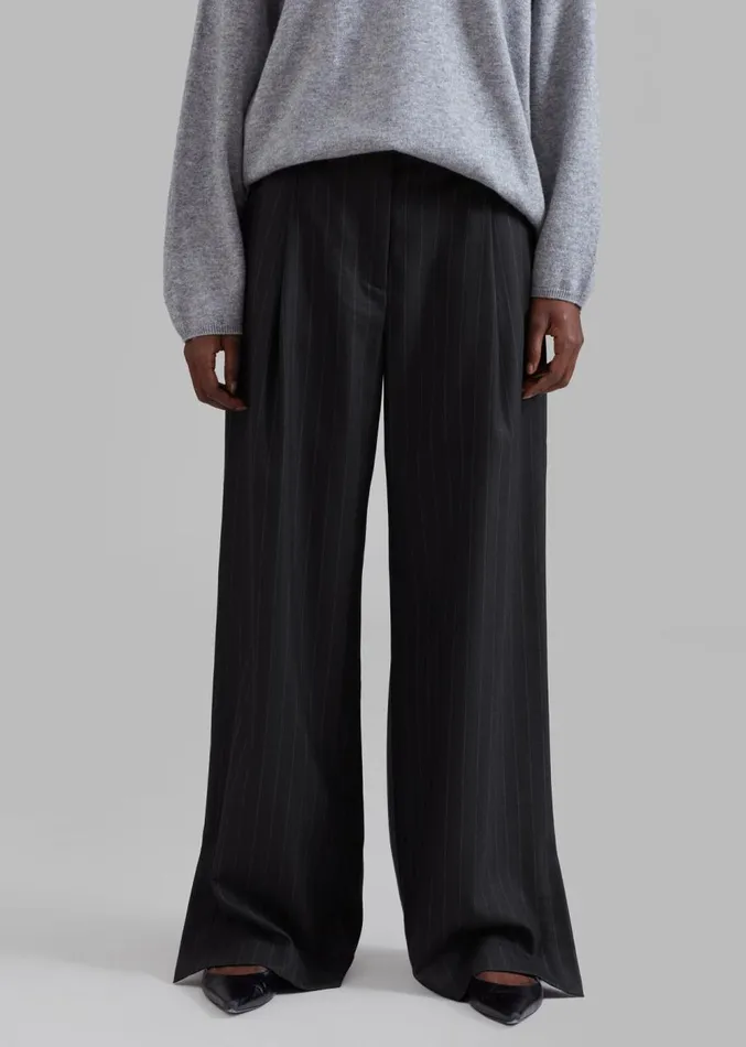 The Frankie Shop The Garment Chicago Pants 8211 Black Pinstripe Women Clothing