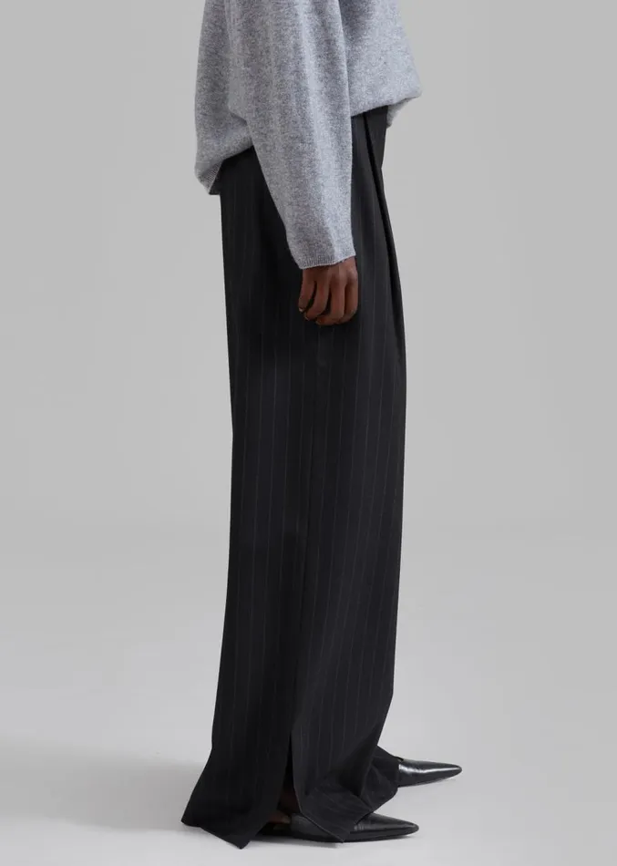 The Frankie Shop The Garment Chicago Pants 8211 Black Pinstripe Women Clothing