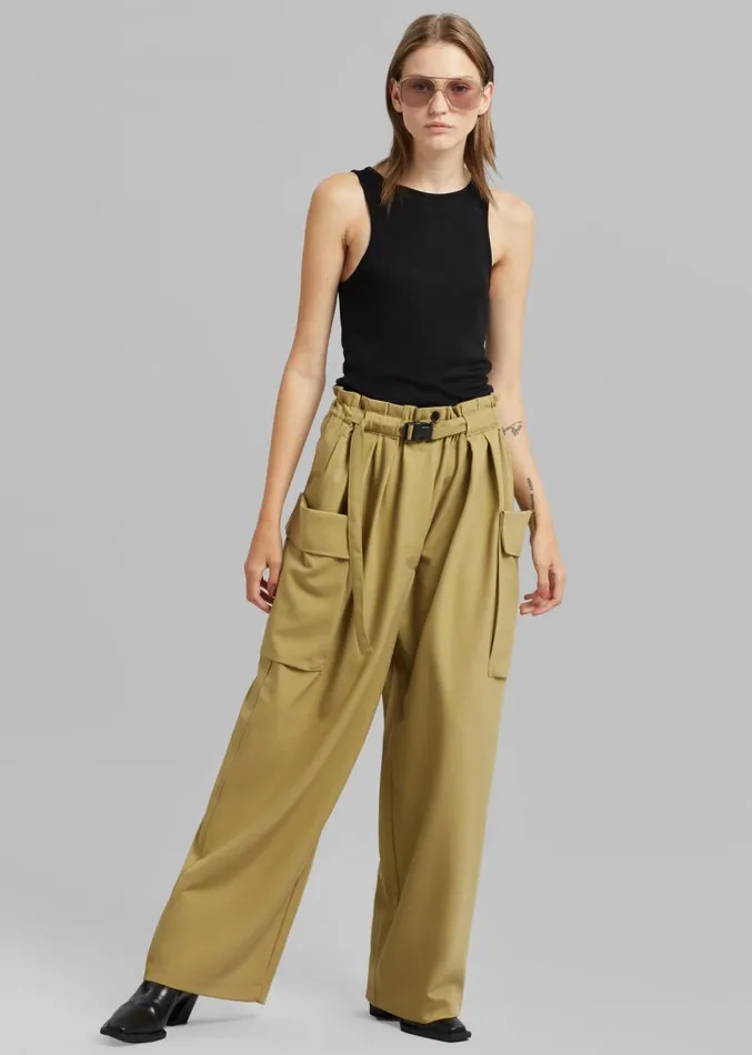 The Frankie Shop Tiarha Cargo Pants 8211 Khaki Women Clothing