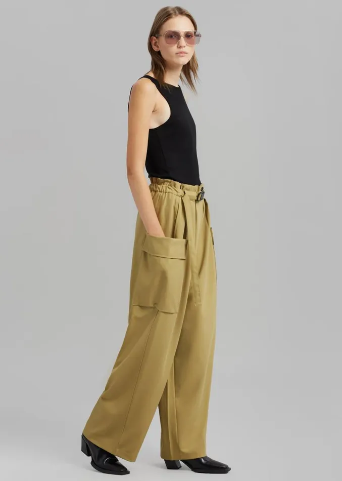 The Frankie Shop Tiarha Cargo Pants 8211 Khaki Women Clothing