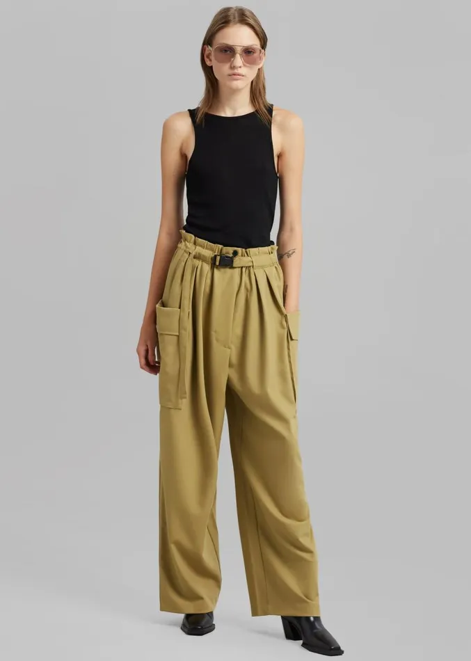 The Frankie Shop Tiarha Cargo Pants 8211 Khaki Women Clothing
