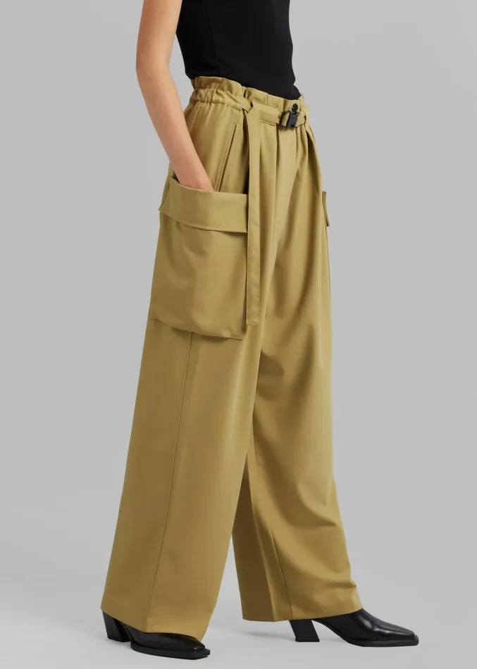 The Frankie Shop Tiarha Cargo Pants 8211 Khaki Women Clothing