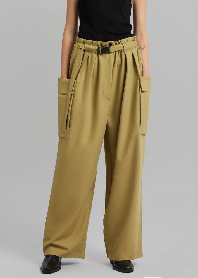 The Frankie Shop Tiarha Cargo Pants 8211 Khaki Women Clothing