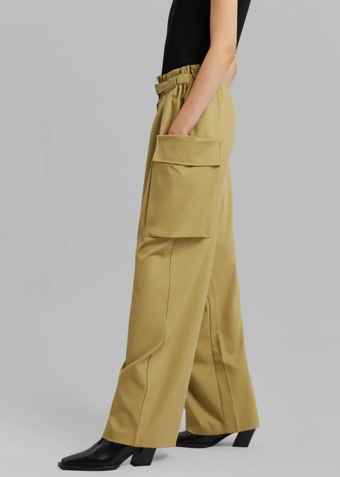 The Frankie Shop Tiarha Cargo Pants 8211 Khaki Women Clothing