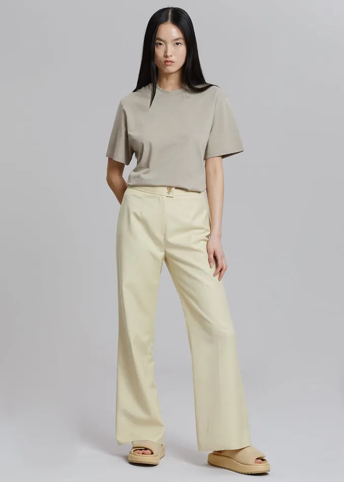 The Frankie Shop Tolko Pants 8211 Pale Yellow Women Bottoms