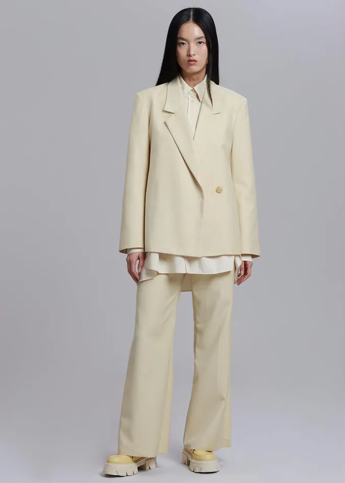 The Frankie Shop Tolko Pants 8211 Pale Yellow Women Bottoms