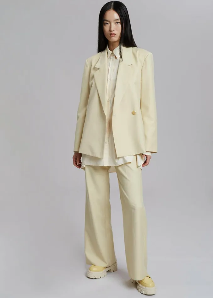 The Frankie Shop Tolko Pants 8211 Pale Yellow Women Bottoms