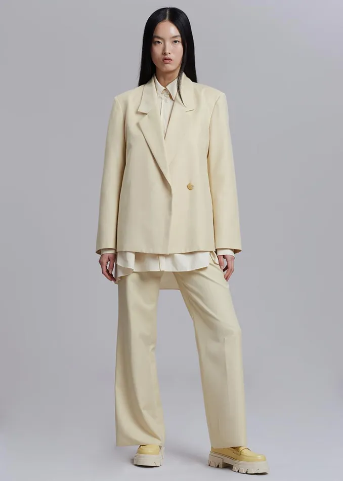 The Frankie Shop Tolko Pants 8211 Pale Yellow Women Bottoms