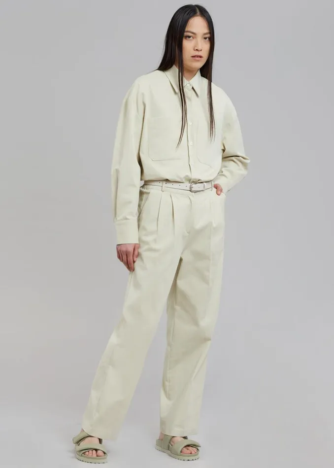 The Frankie Shop Tomo Pleated Pants 8211 Beige Women Bottoms