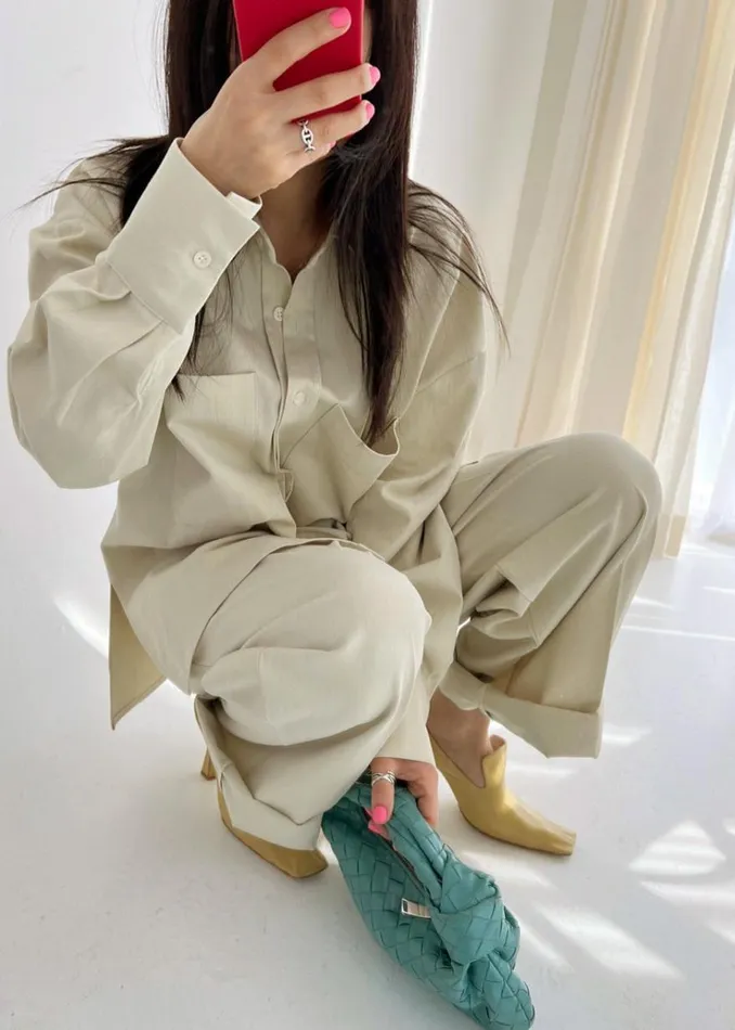 The Frankie Shop Tomo Pleated Pants 8211 Beige Women Bottoms