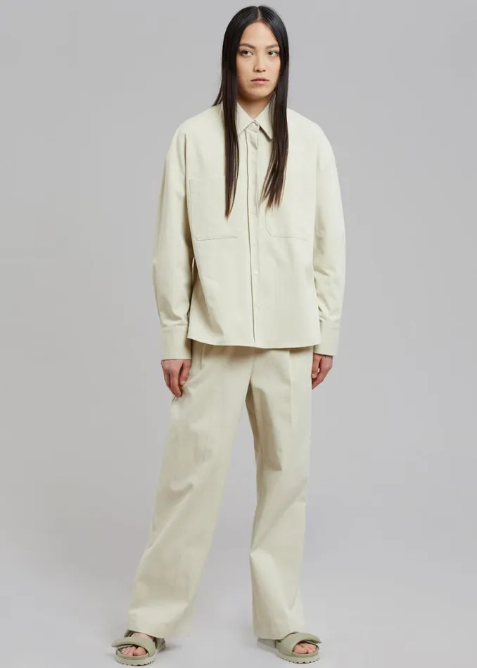 The Frankie Shop Tomo Pleated Pants 8211 Beige Women Bottoms